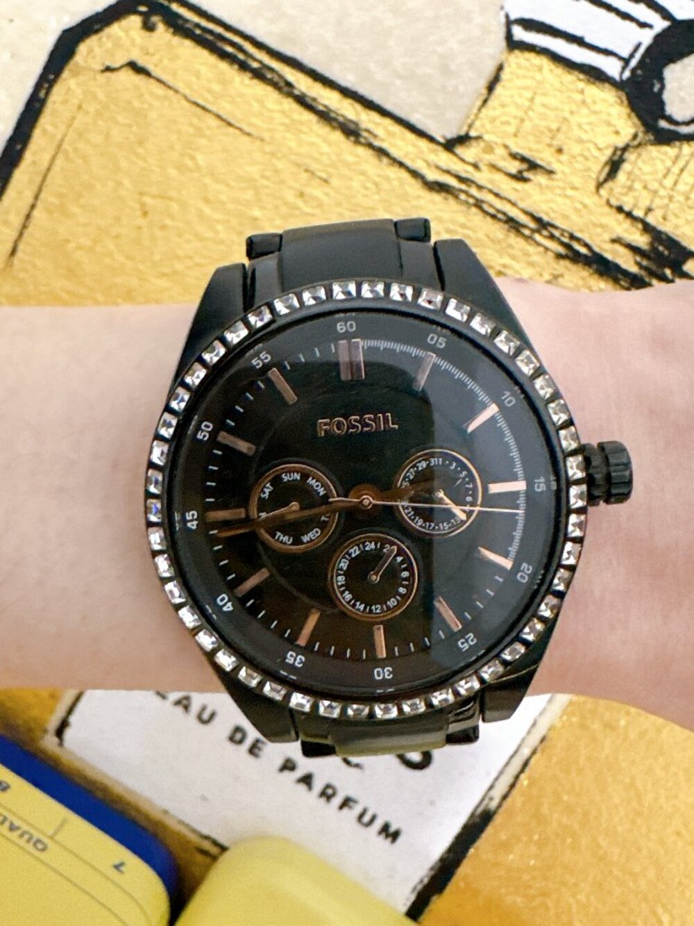 Fossil BQ1546 Multifunction Swarovski Crystal Carissa Women's Black Watch